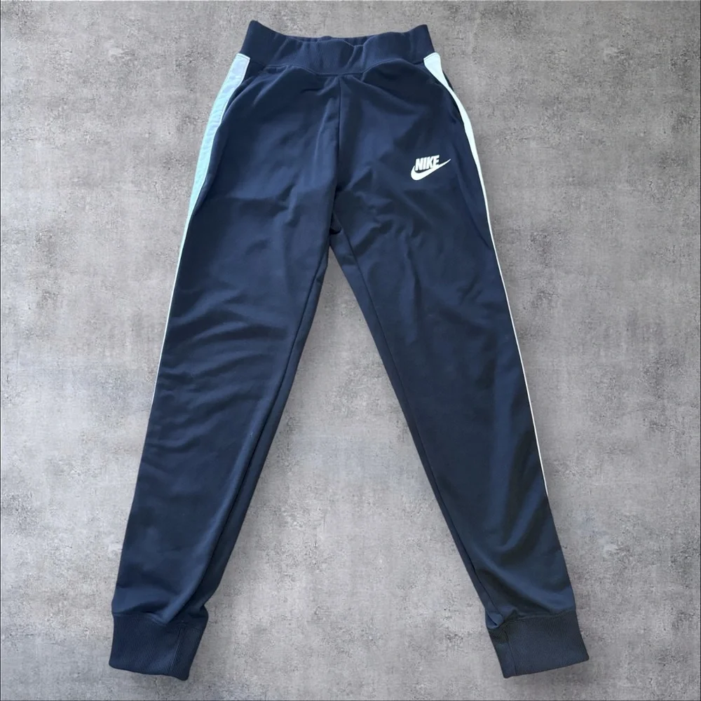 NIKE Sportswear Track Pants Women’s Small Black White Stripe 850452-010